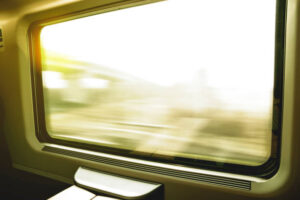 Train setting background with concept of transport, travel, vacation