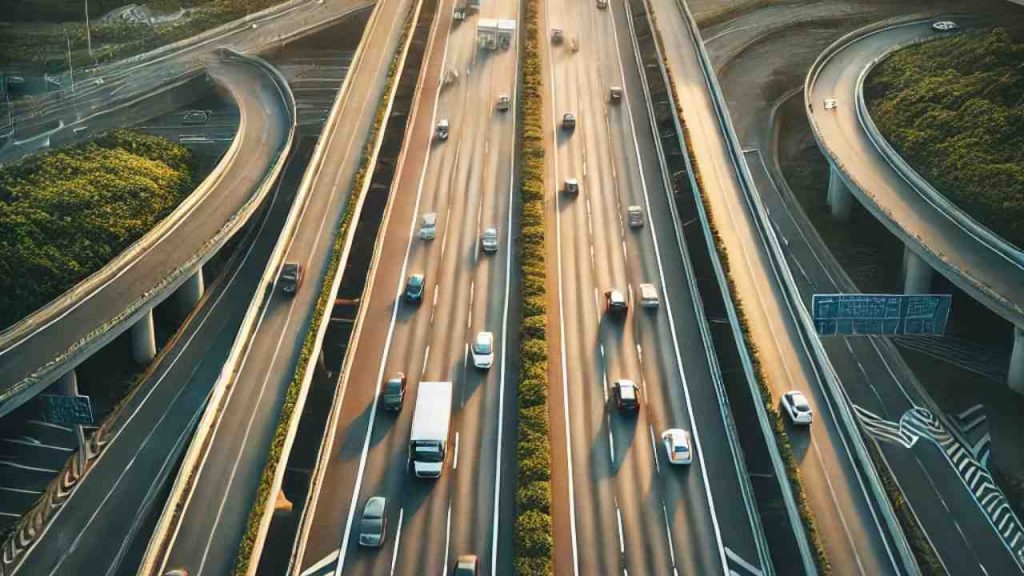 Una autostrada con auto vista dall'alto - teleone.it